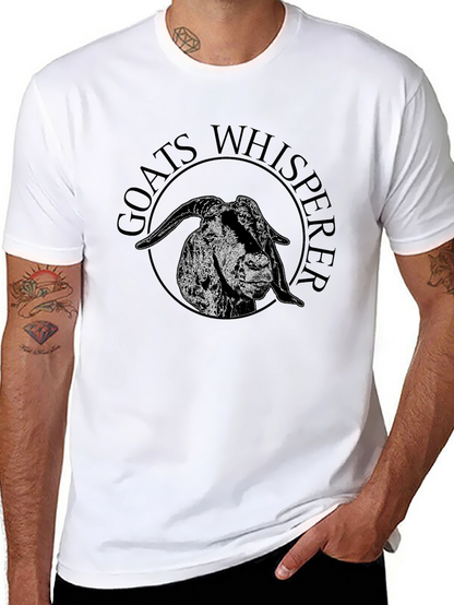 Goats Whisperer Graphic Tee - Black Cotton T-Shirt
