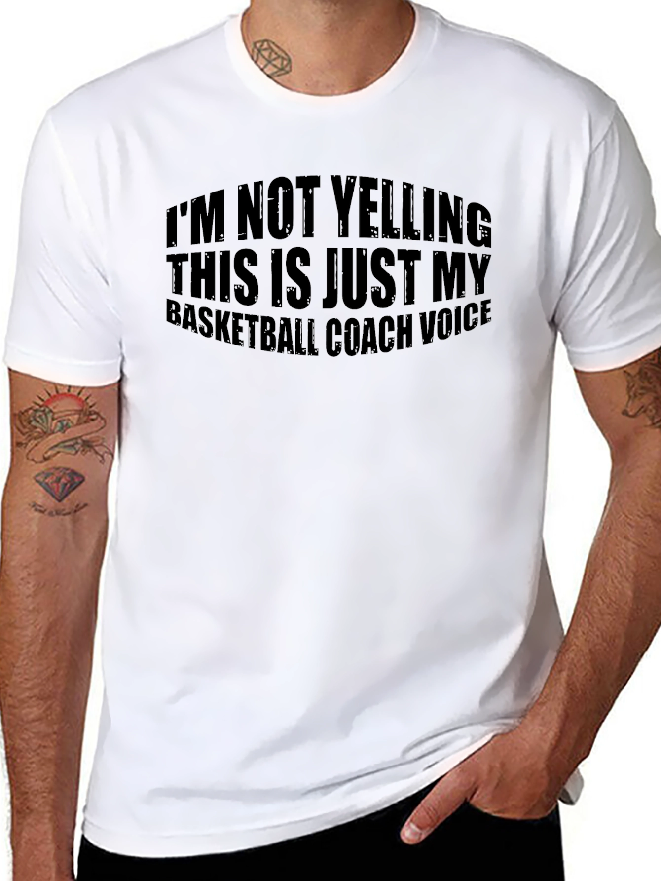 Basketball Coach Voice T-Shirt - Humorous Design