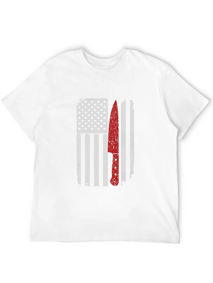American Flag Chef Knife Graphic Tee