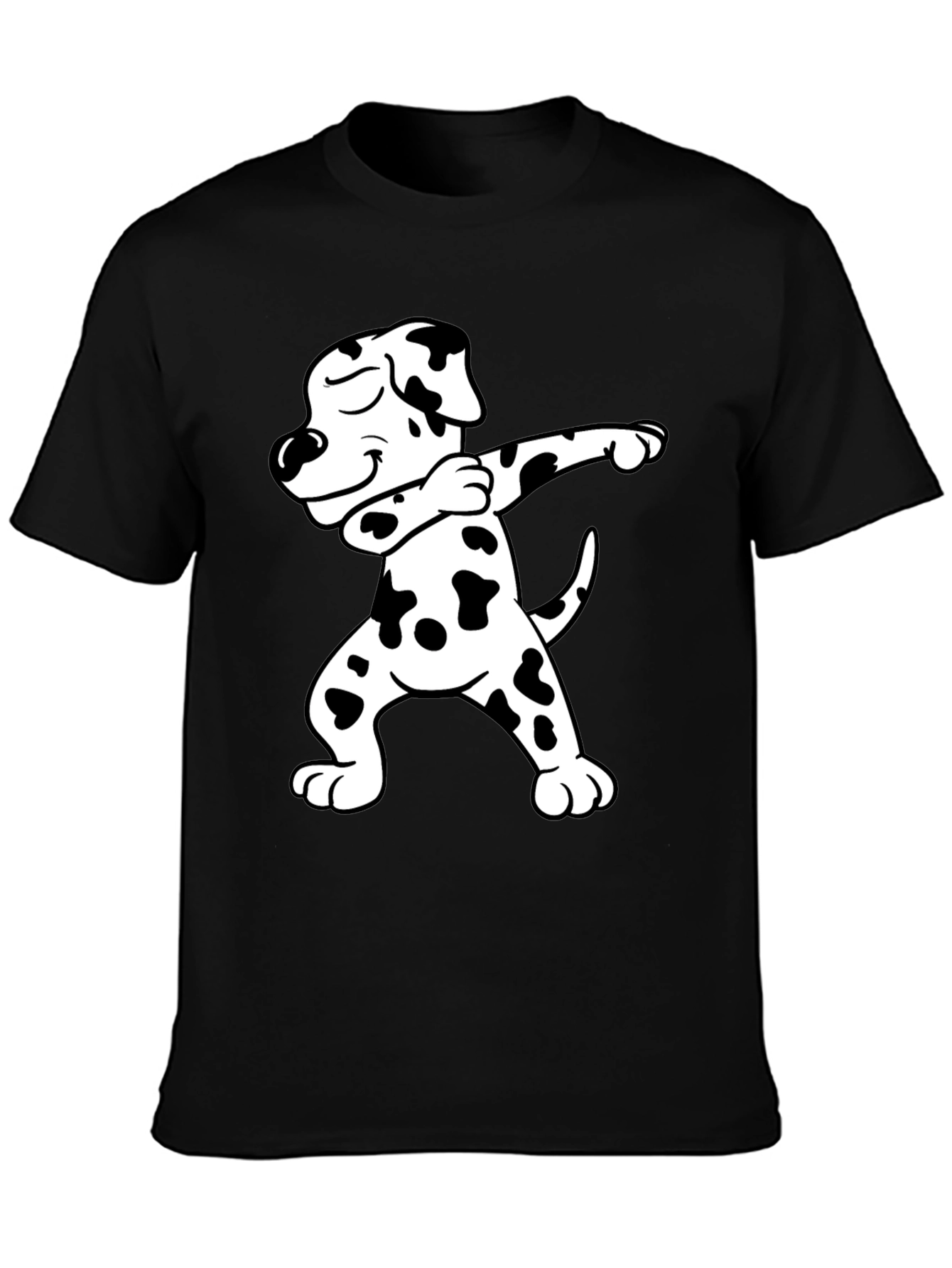 Dabbing Dalmatian Graphic Tee - Black