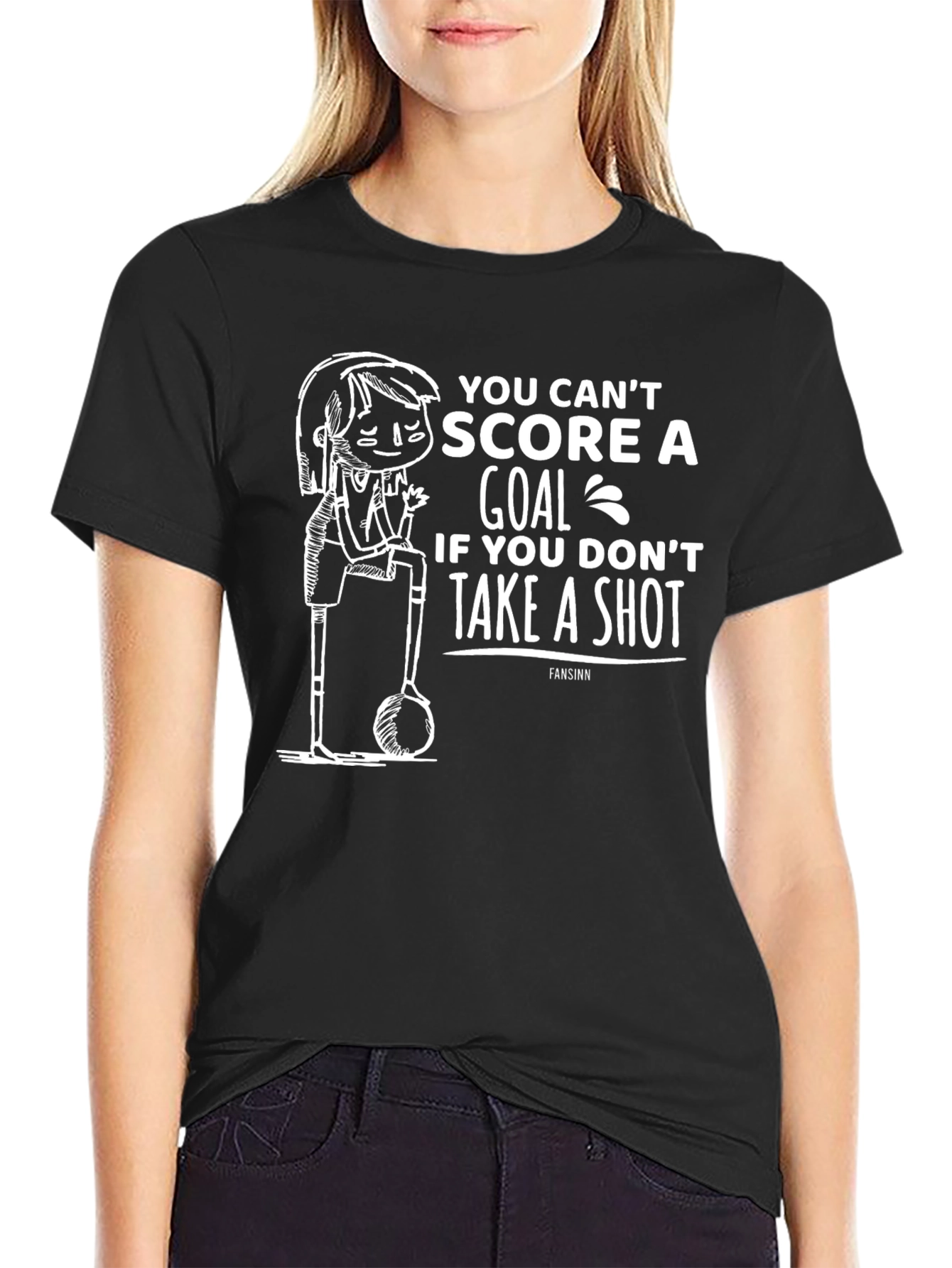 Soccer Motivation Black T-Shirt - Take A Shot