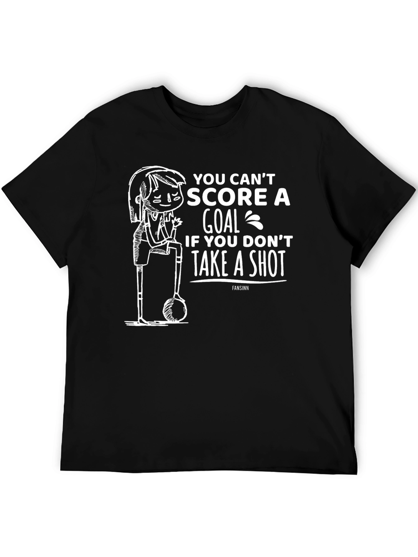 Soccer Motivation Black T-Shirt - Take A Shot