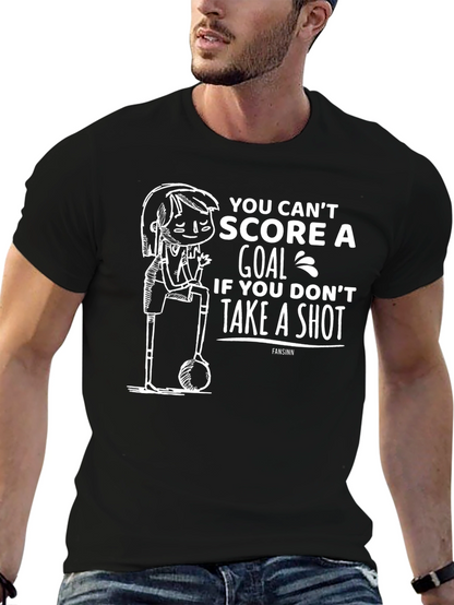 Soccer Motivation Black T-Shirt - Take A Shot