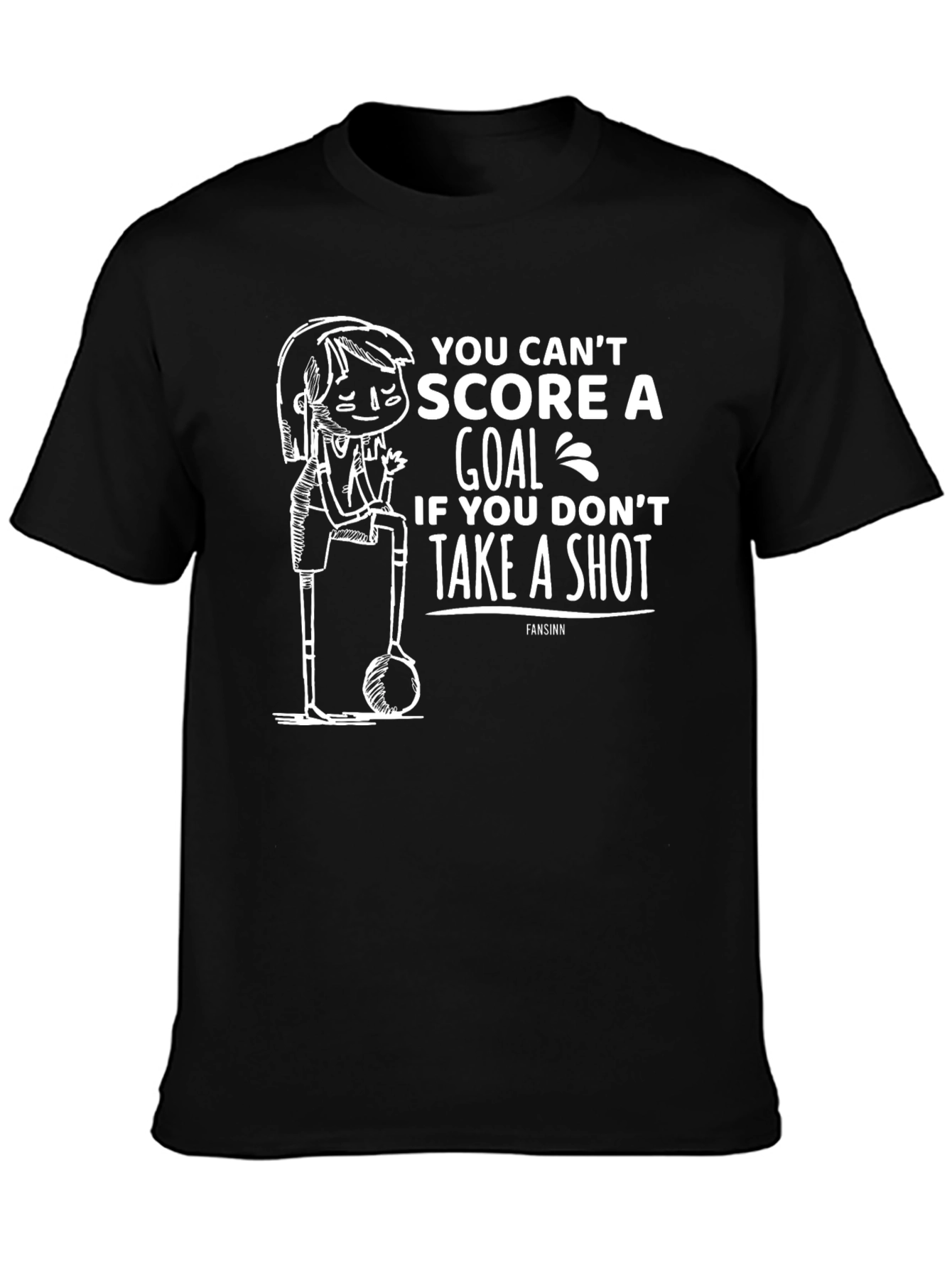 Soccer Motivation Black T-Shirt - Take A Shot