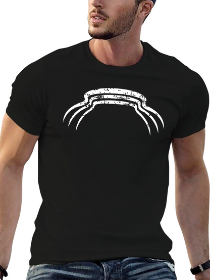 Black Graphic Tee with Distressed White Claw Design