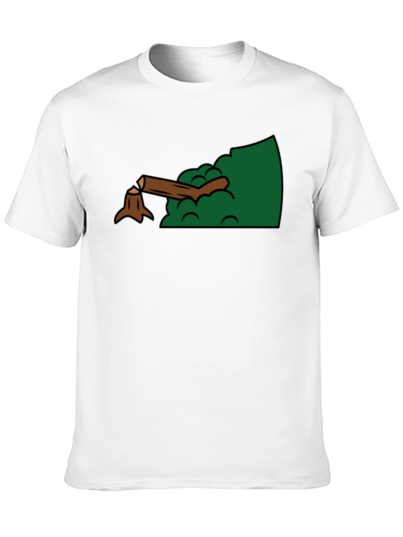 Cartoon Stump Graphic Black T-Shirt