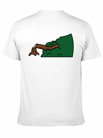 Cartoon Stump Graphic Black T-Shirt