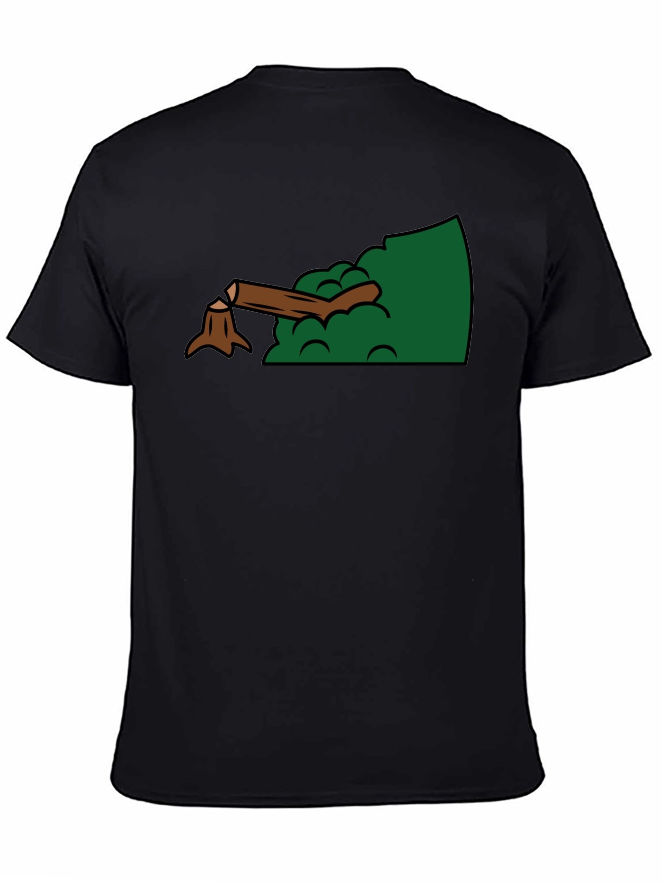 Cartoon Stump Graphic Black T-Shirt