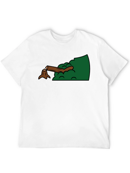 Cartoon Stump Graphic Black T-Shirt