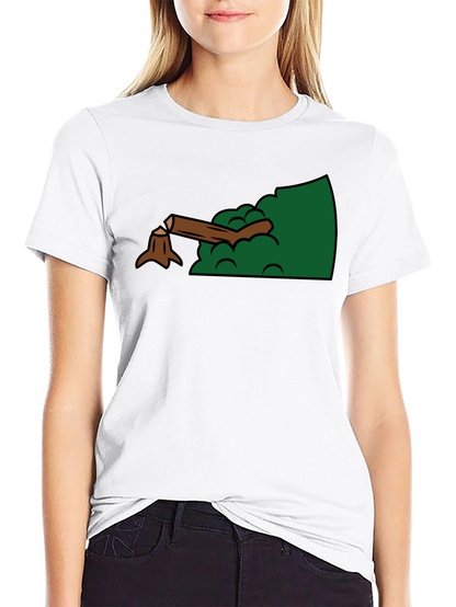 Cartoon Stump Graphic Black T-Shirt