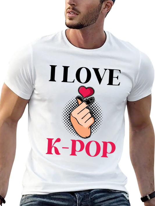 I Love K-Pop Heart Sign T-Shirt - Trendy Music Tee
