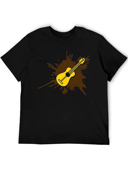 Guitar Splash Graphic Tee - Mens Black T-Shirt