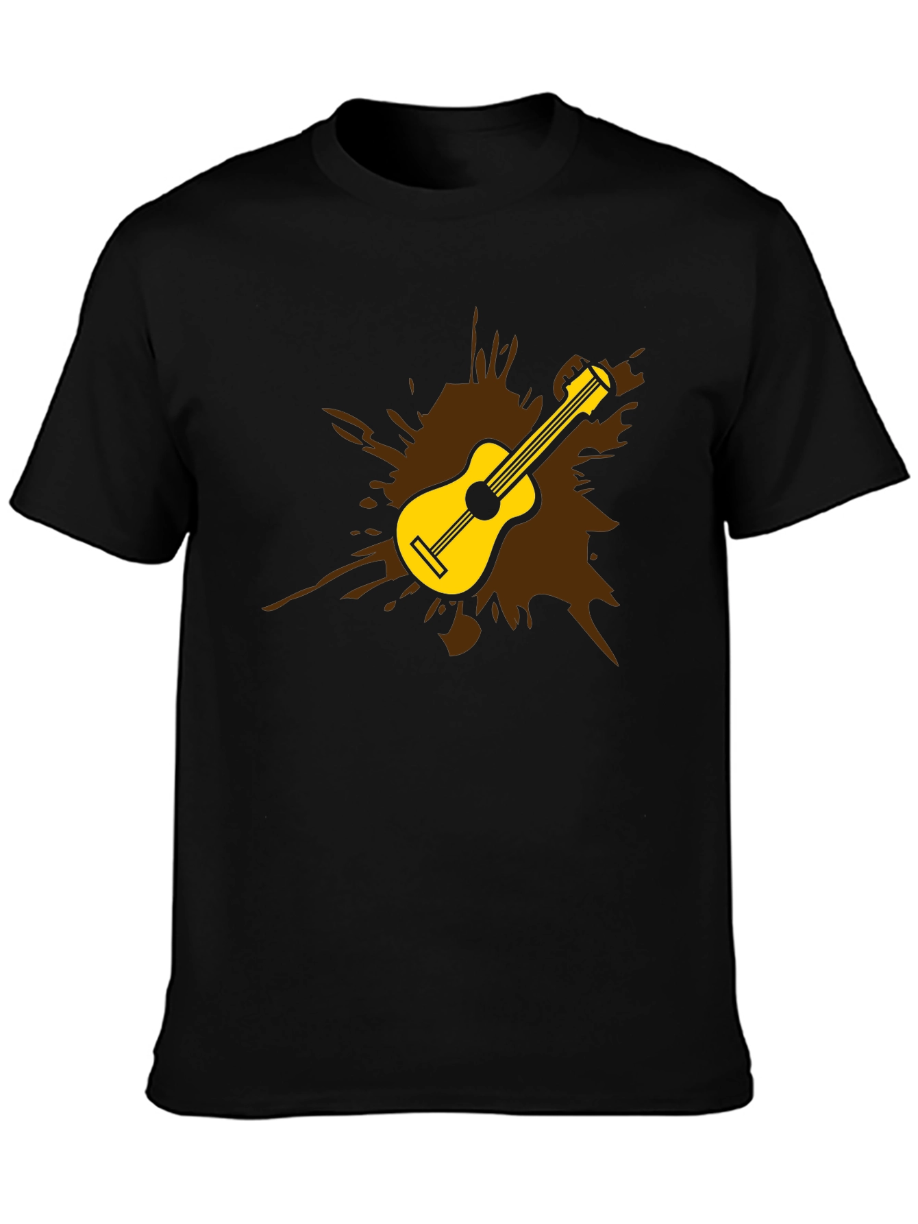 Guitar Splash Graphic Tee - Mens Black T-Shirt