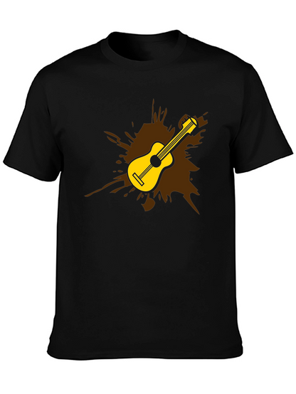 Guitar Splash Graphic Tee - Mens Black T-Shirt