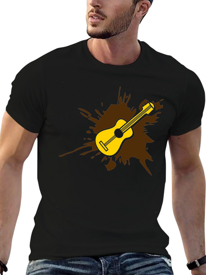 Guitar Splash Graphic Tee - Mens Black T-Shirt