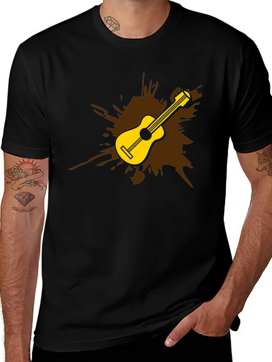 Guitar Splash Graphic Tee - Mens Black T-Shirt