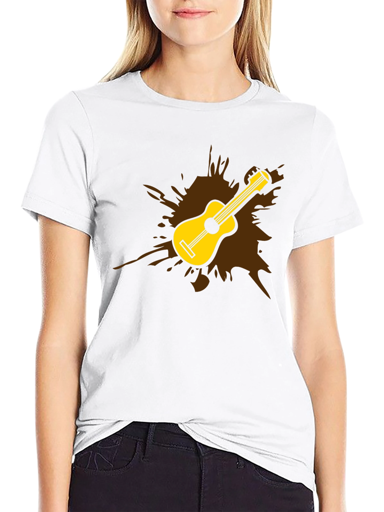 Guitar Splash Graphic Tee - Mens Black T-Shirt