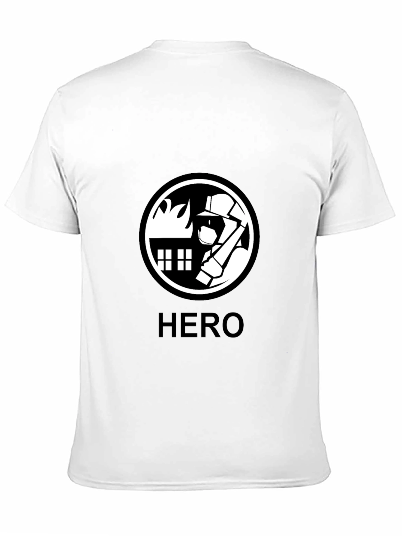 Firefighter Hero Graphic Tee - Black Cotton