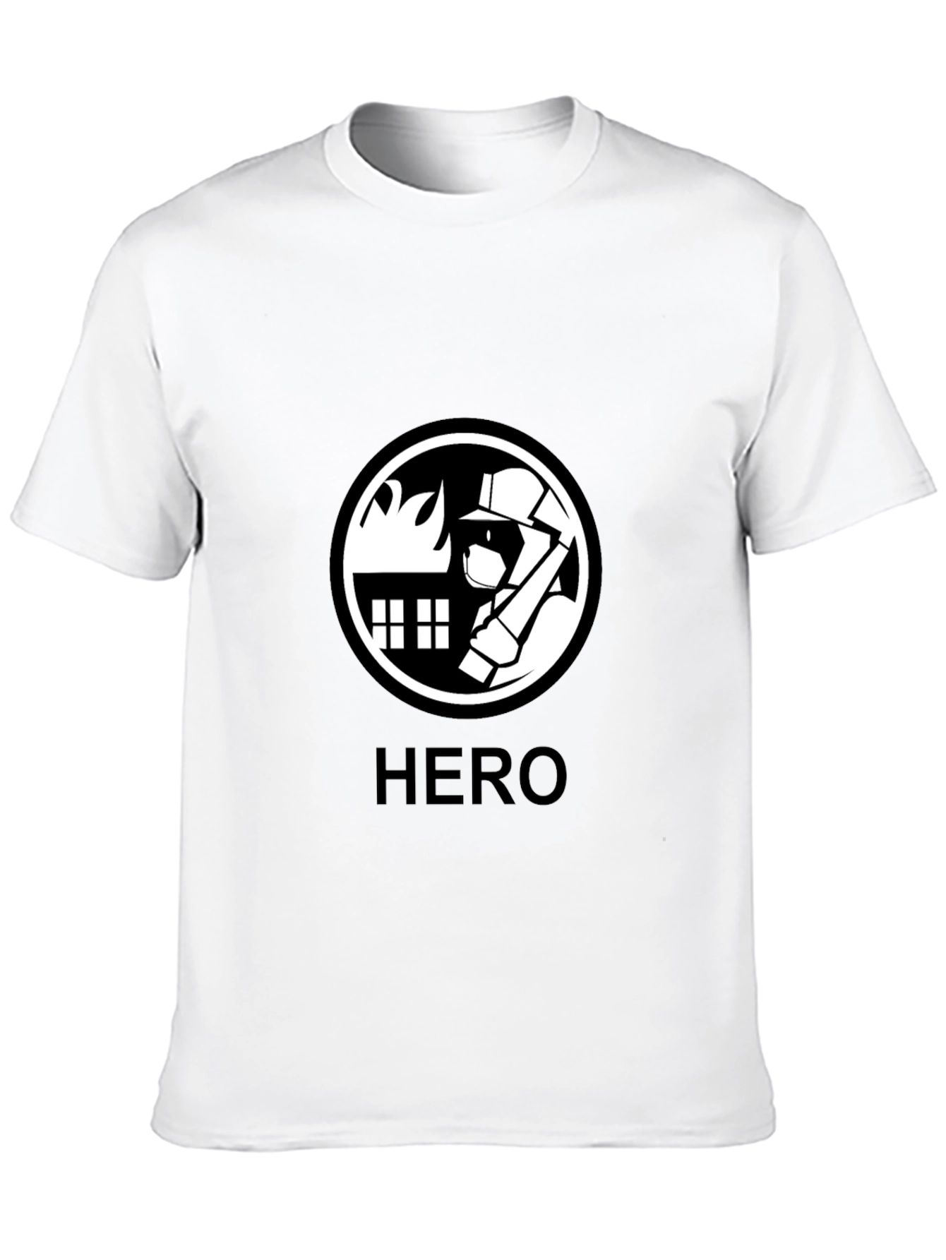 Firefighter Hero Graphic Tee - Black Cotton
