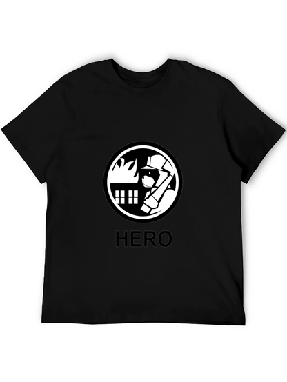 Firefighter Hero Graphic Tee - Black Cotton