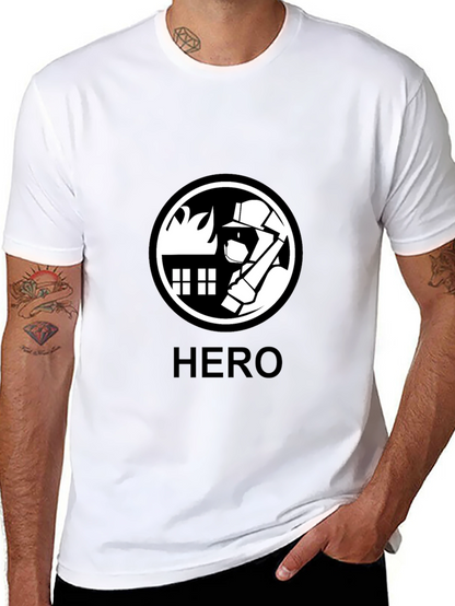Firefighter Hero Graphic Tee - Black Cotton