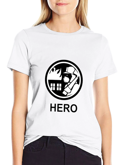 Firefighter Hero Graphic Tee - Black Cotton