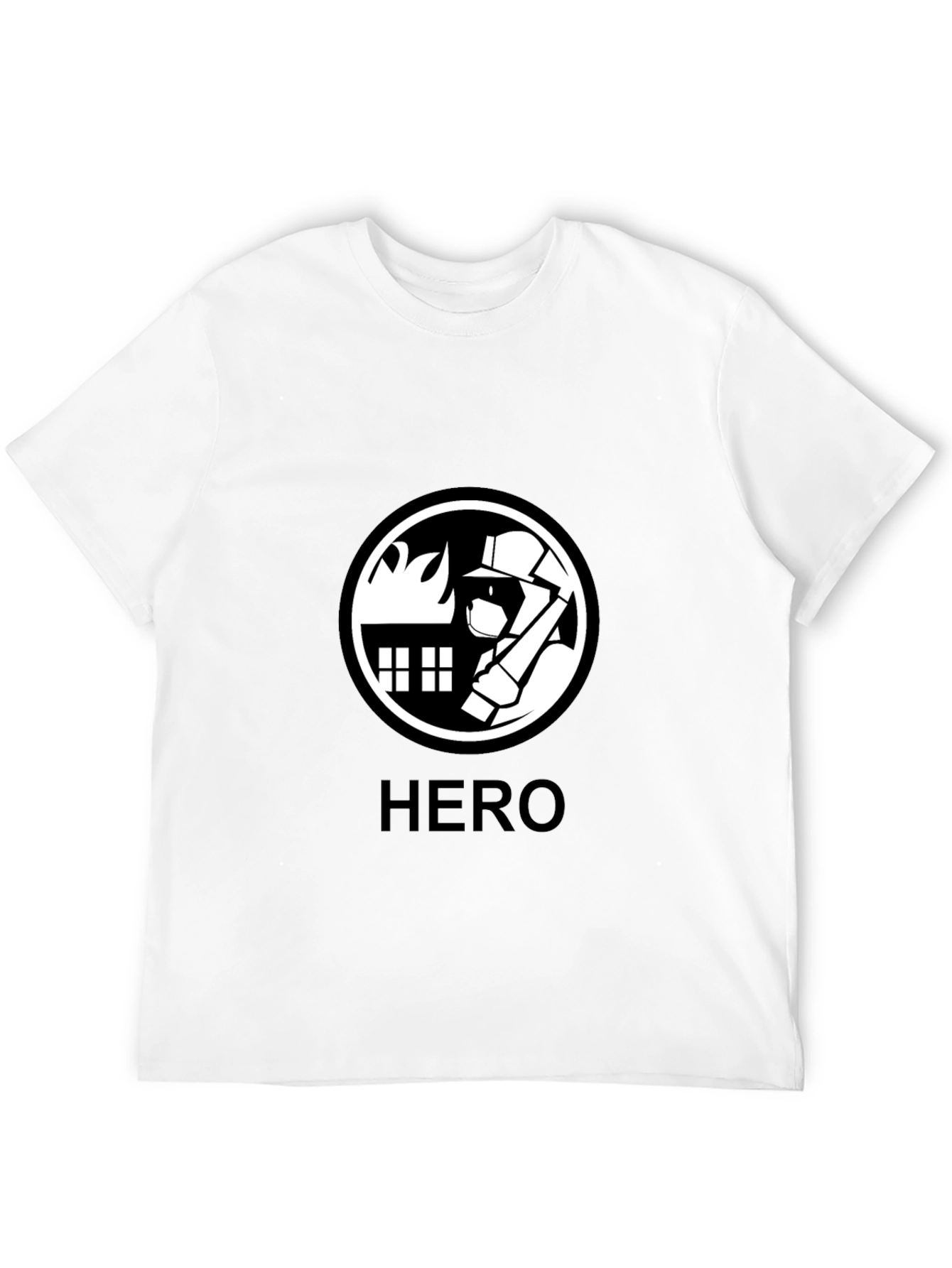 Firefighter Hero Graphic Tee - Black Cotton
