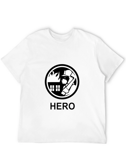 Firefighter Hero Graphic Tee - Black Cotton