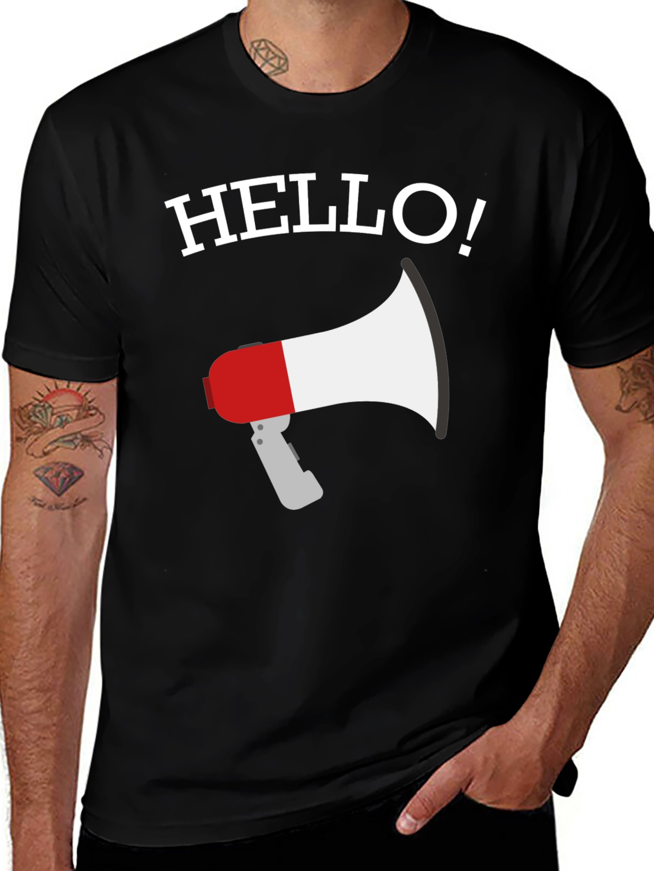 Hello Megaphone Graphic T-Shirt