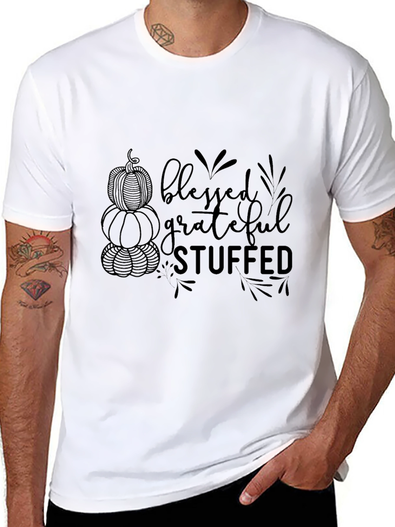 Blessed Grateful Stuffed Thanksgiving T-Shirt