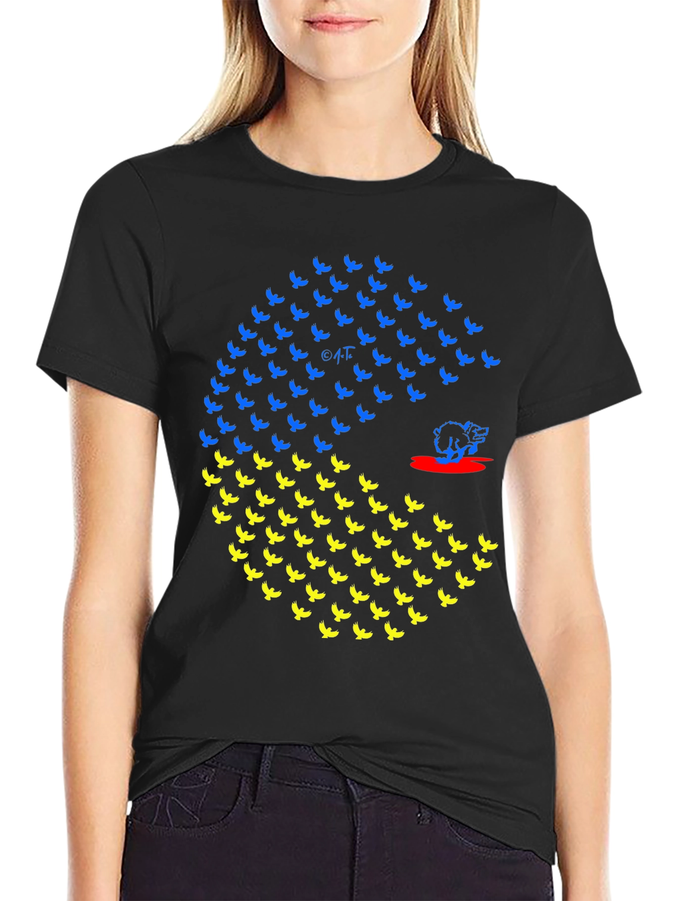 Ukraine Flag Bird Graphic T-Shirt