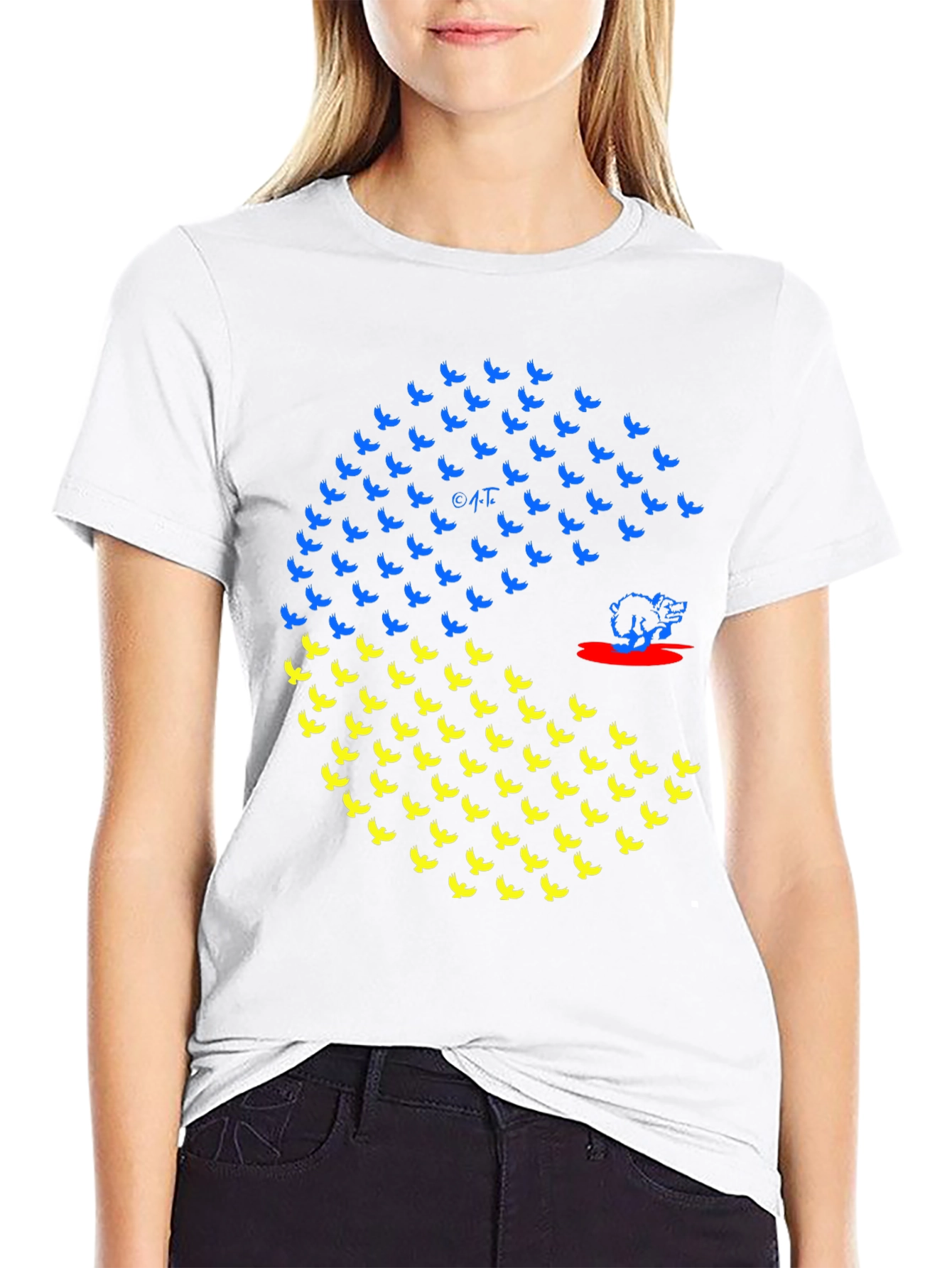 Ukraine Flag Bird Graphic T-Shirt