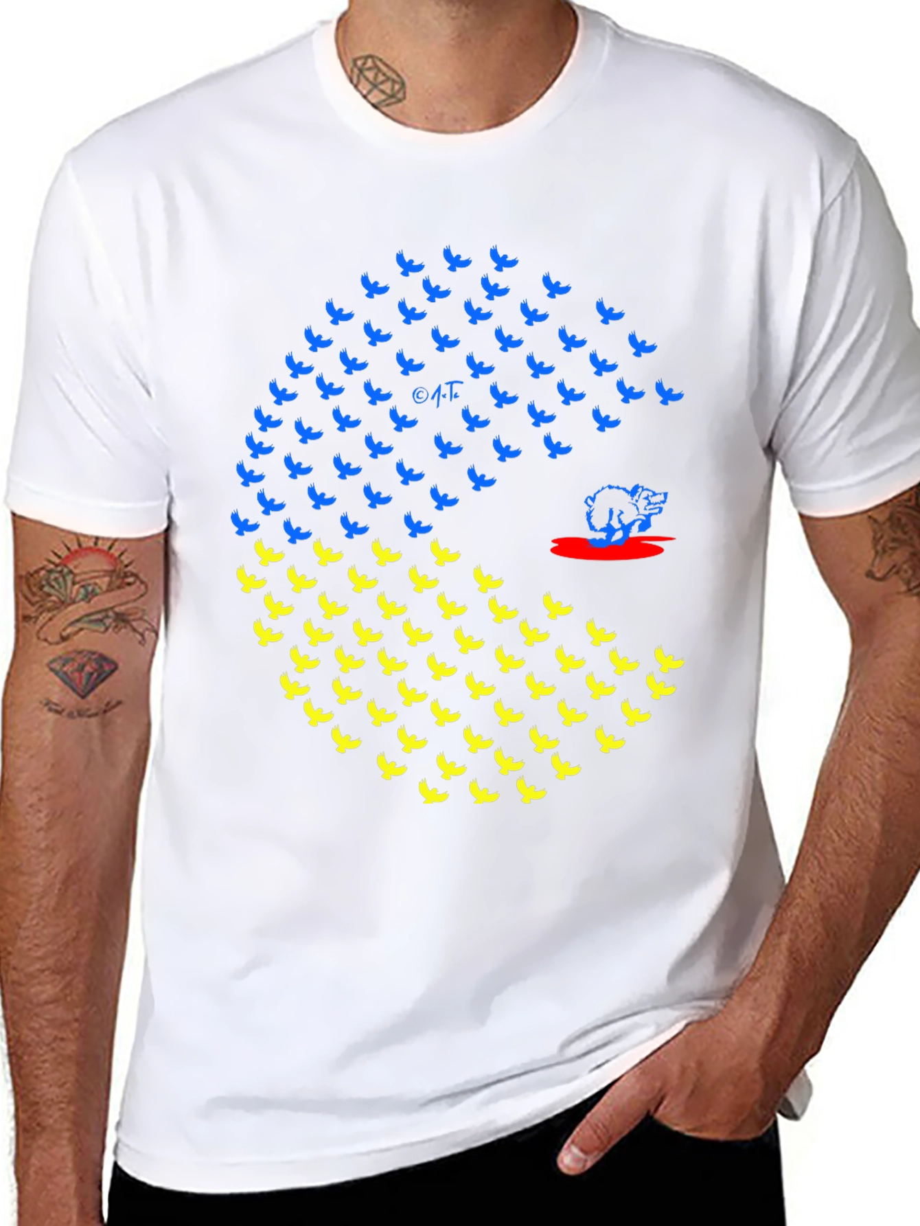 Ukraine Flag Bird Graphic T-Shirt