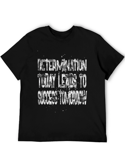 Motivational Black T-Shirt - Determination Leads to Success