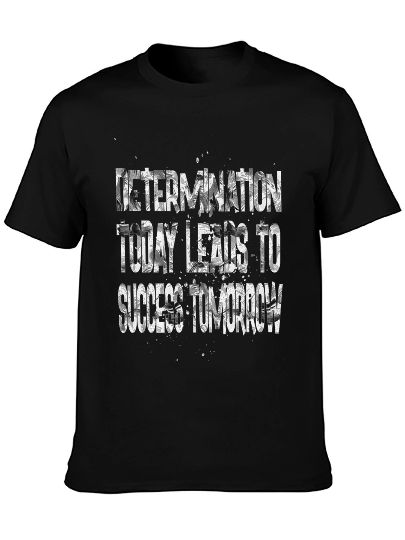 Motivational Black T-Shirt - Determination Leads to Success