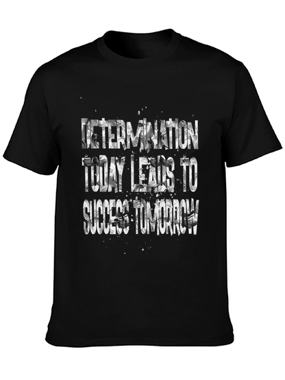 Motivational Black T-Shirt - Determination Leads to Success