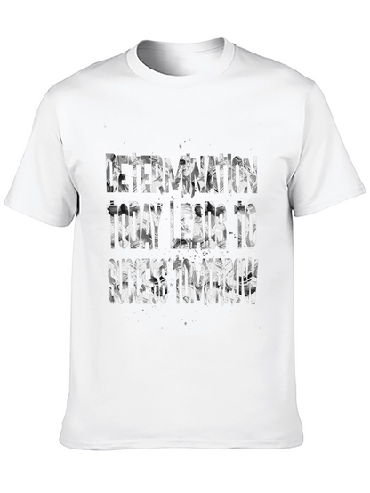 Motivational Black T-Shirt - Determination Leads to Success