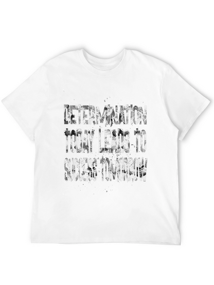 Motivational Black T-Shirt - Determination Leads to Success