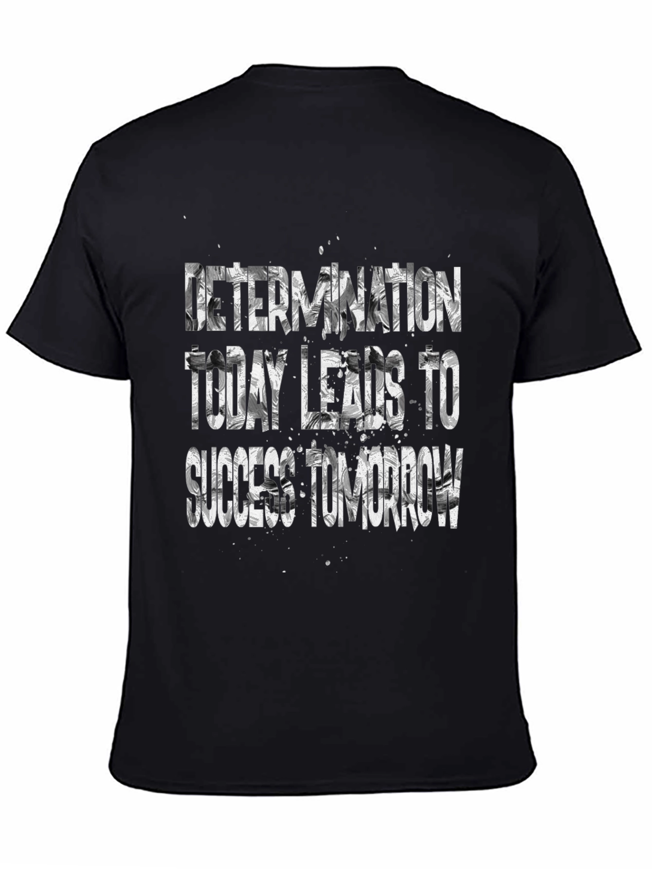Motivational Black T-Shirt - Determination Leads to Success