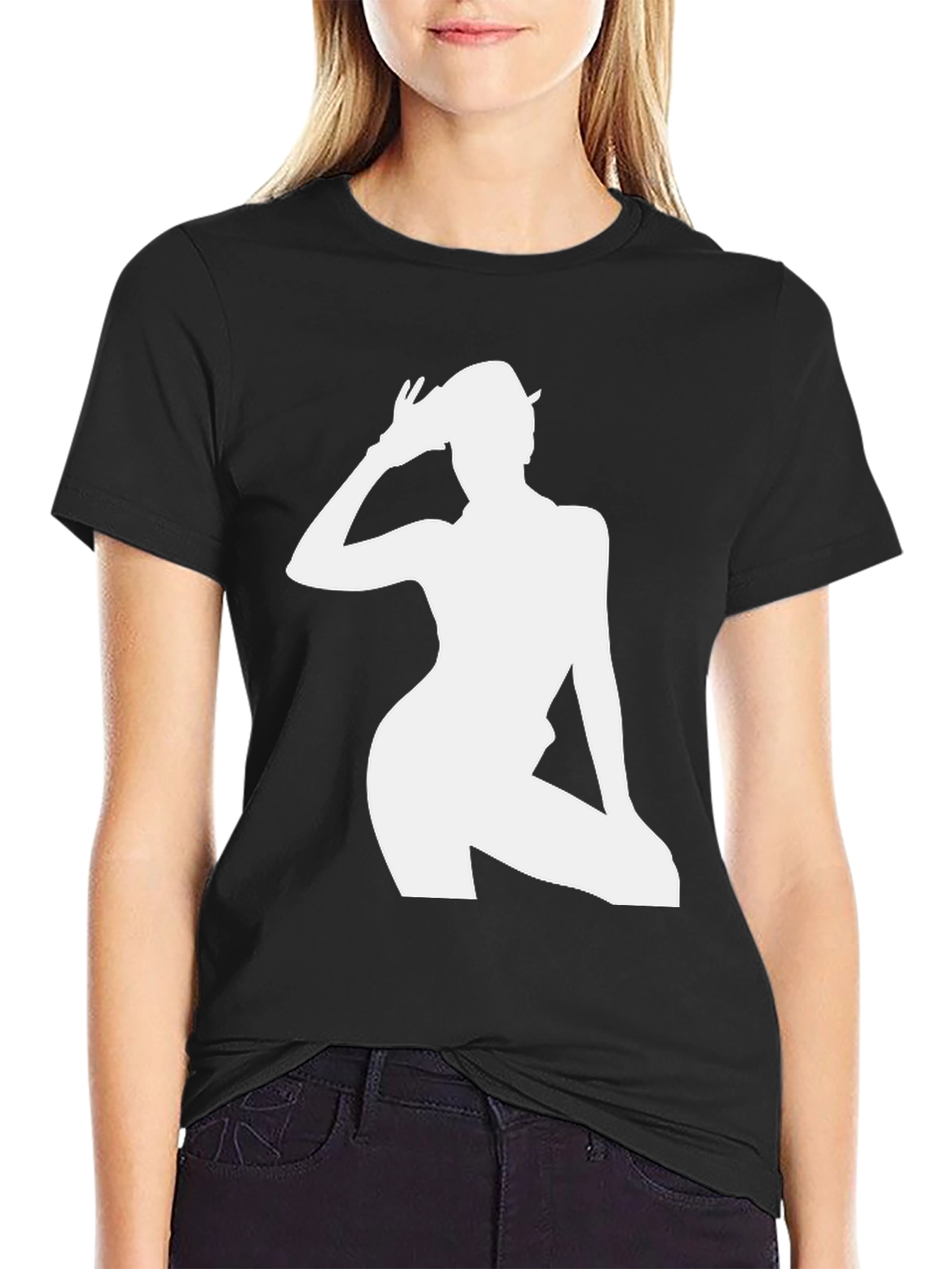 Silhouette Graphic Tee - Sleek Black T-Shirt