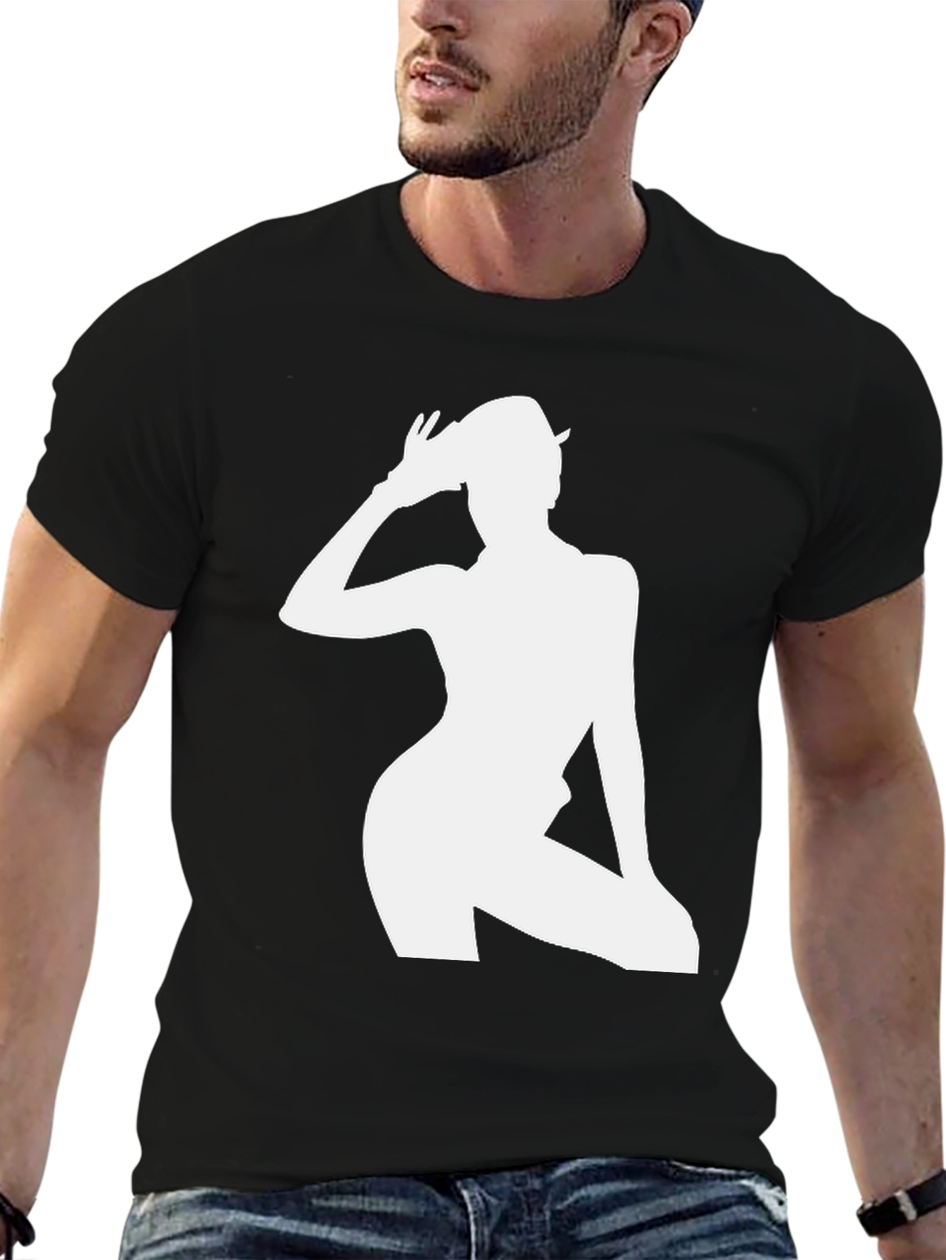 Silhouette Graphic Tee - Sleek Black T-Shirt