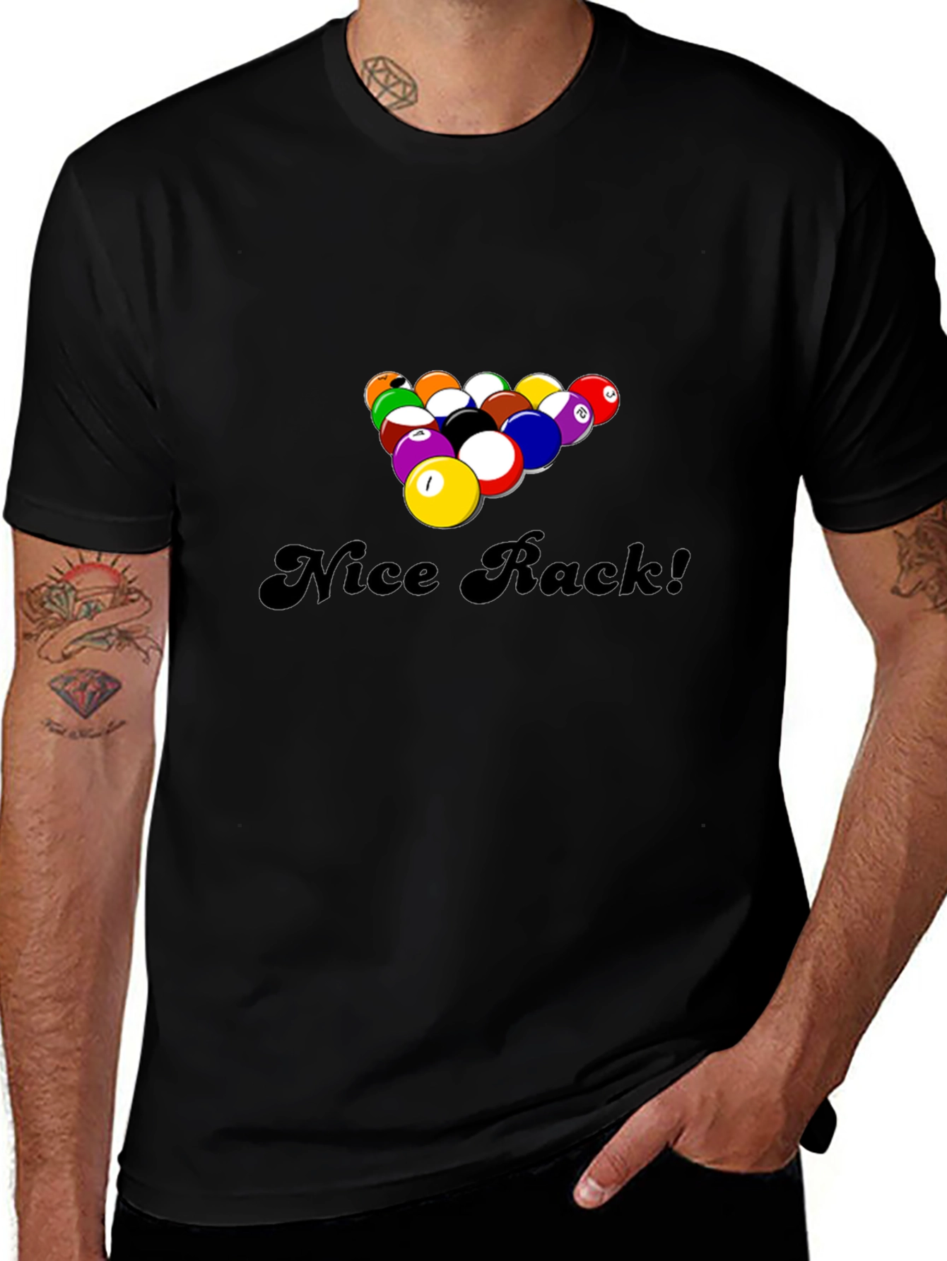 Nice Rack! Funny Pool Billiards Graphic T-Shirt