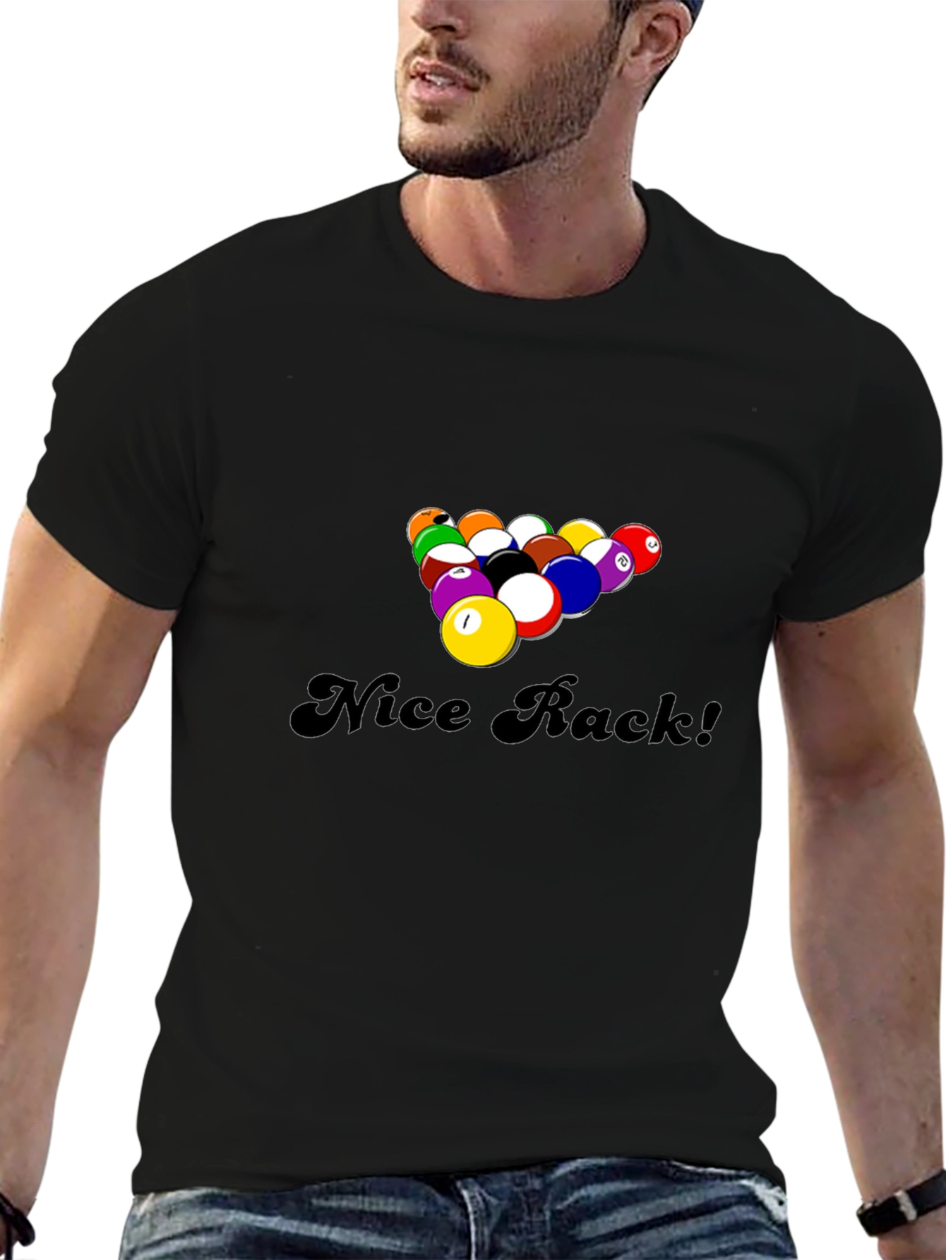 Nice Rack! Funny Pool Billiards Graphic T-Shirt