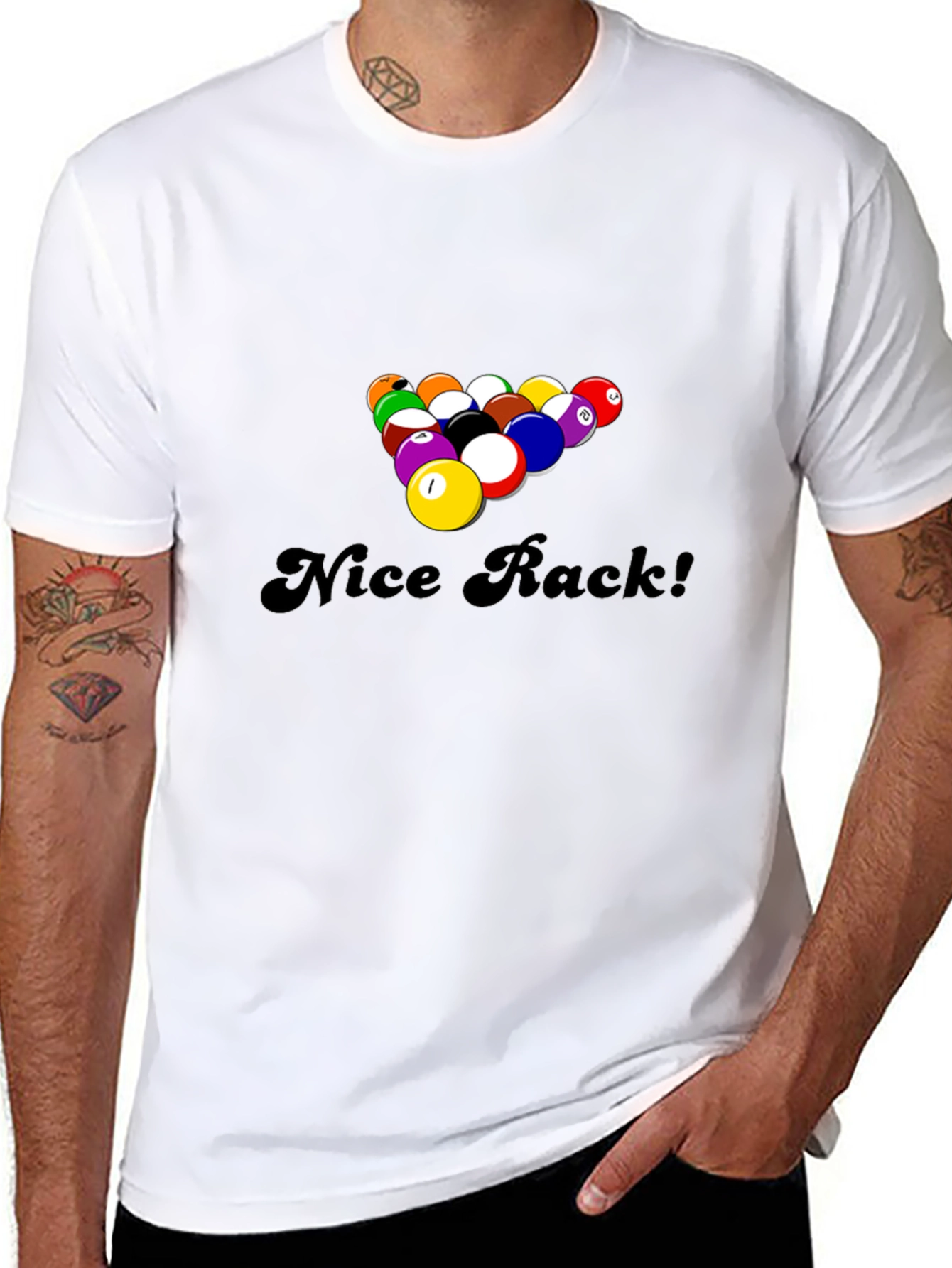 Nice Rack! Funny Pool Billiards Graphic T-Shirt