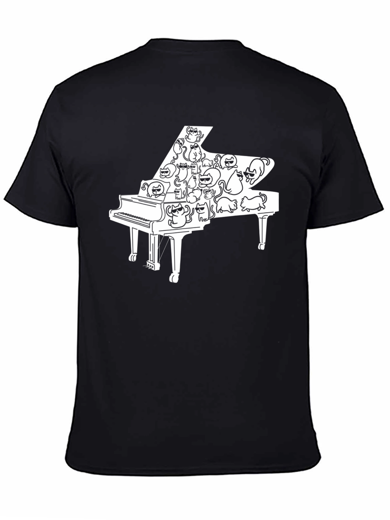 Cat Piano T-Shirt - Cool Music Lover Tee