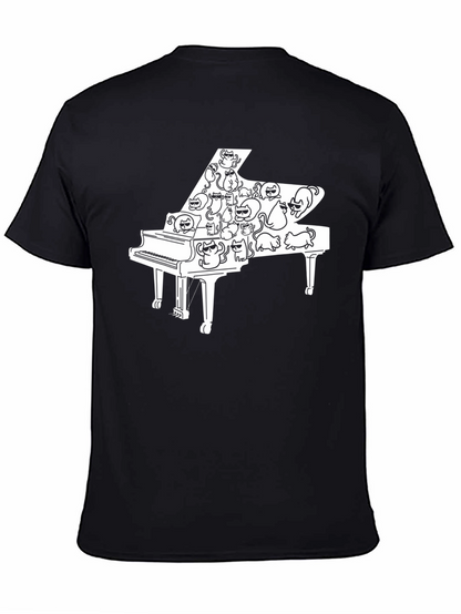 Cat Piano T-Shirt - Cool Music Lover Tee