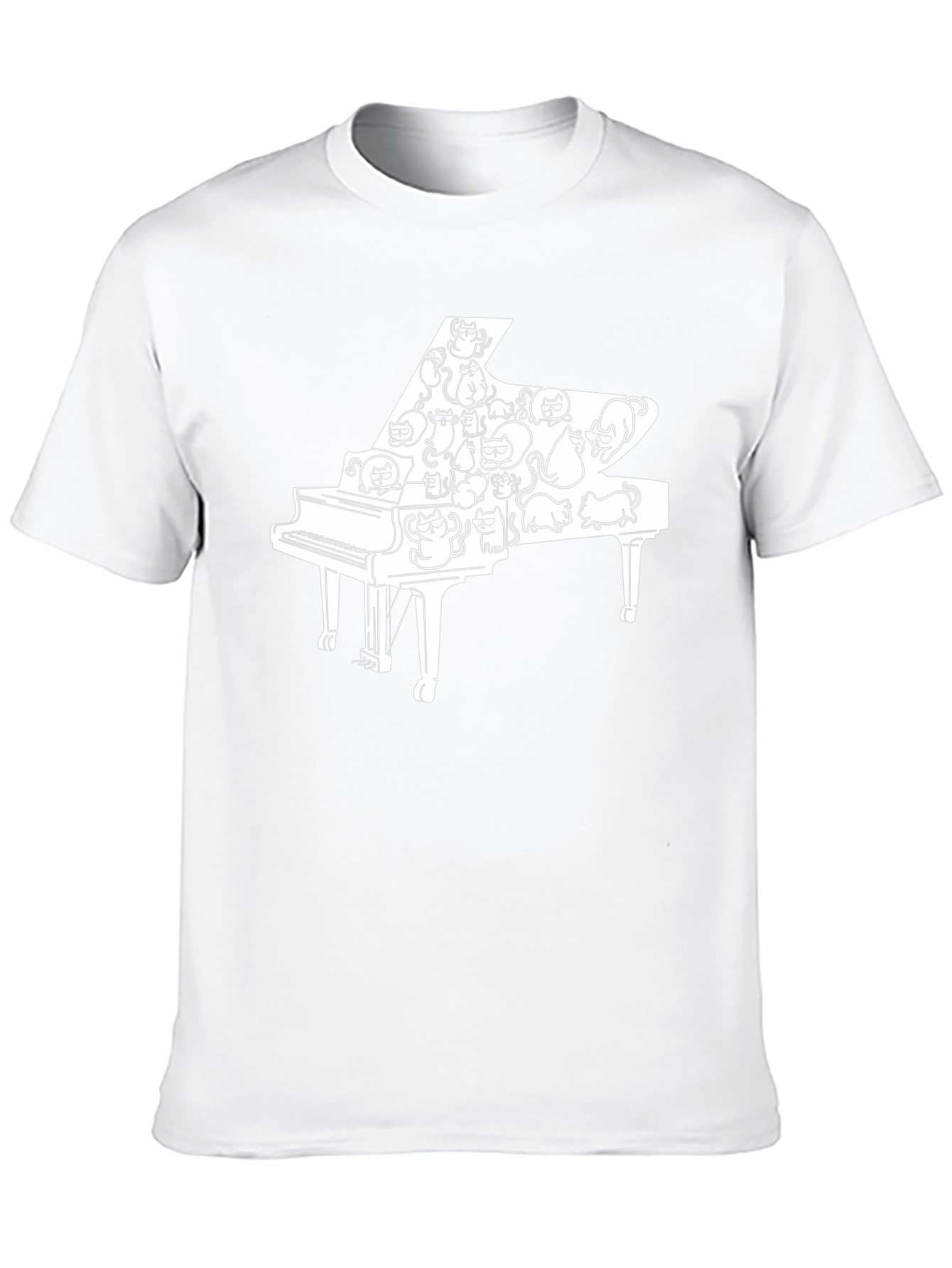 Cat Piano T-Shirt - Cool Music Lover Tee