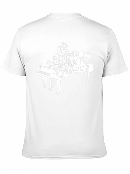 Cat Piano T-Shirt - Cool Music Lover Tee
