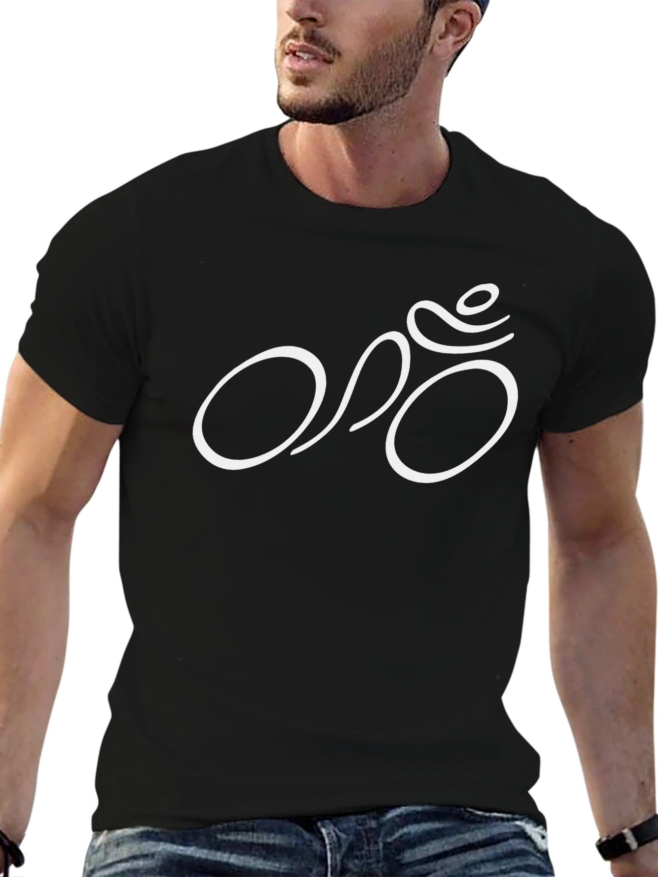 Stylish Black T-Shirt with Minimalist Bike Graphic