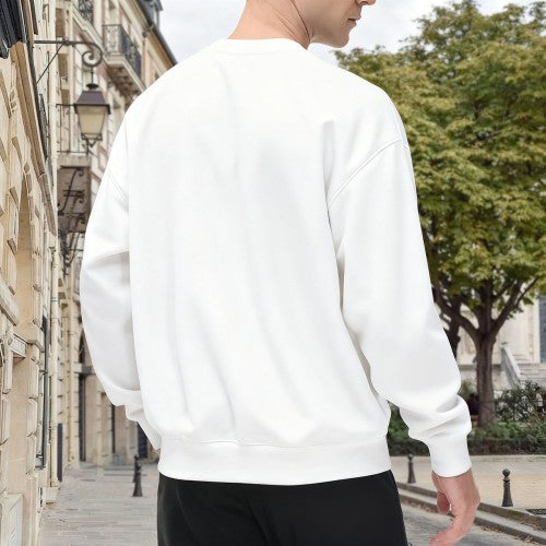 Crewneck Sweatshirt with BMX Stunt Graphic - Oversized Casual Long-Sleeve Pullover, Bold Extreme Sports Statement Top for Men